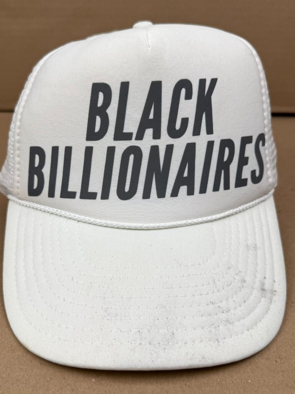 Black Billionaires Trucker Hat Cap White Snapback DAMAGE
